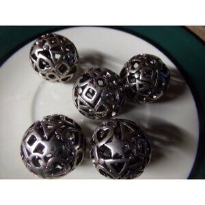 Antique Silver Round Mixed Shaped Design Beads
